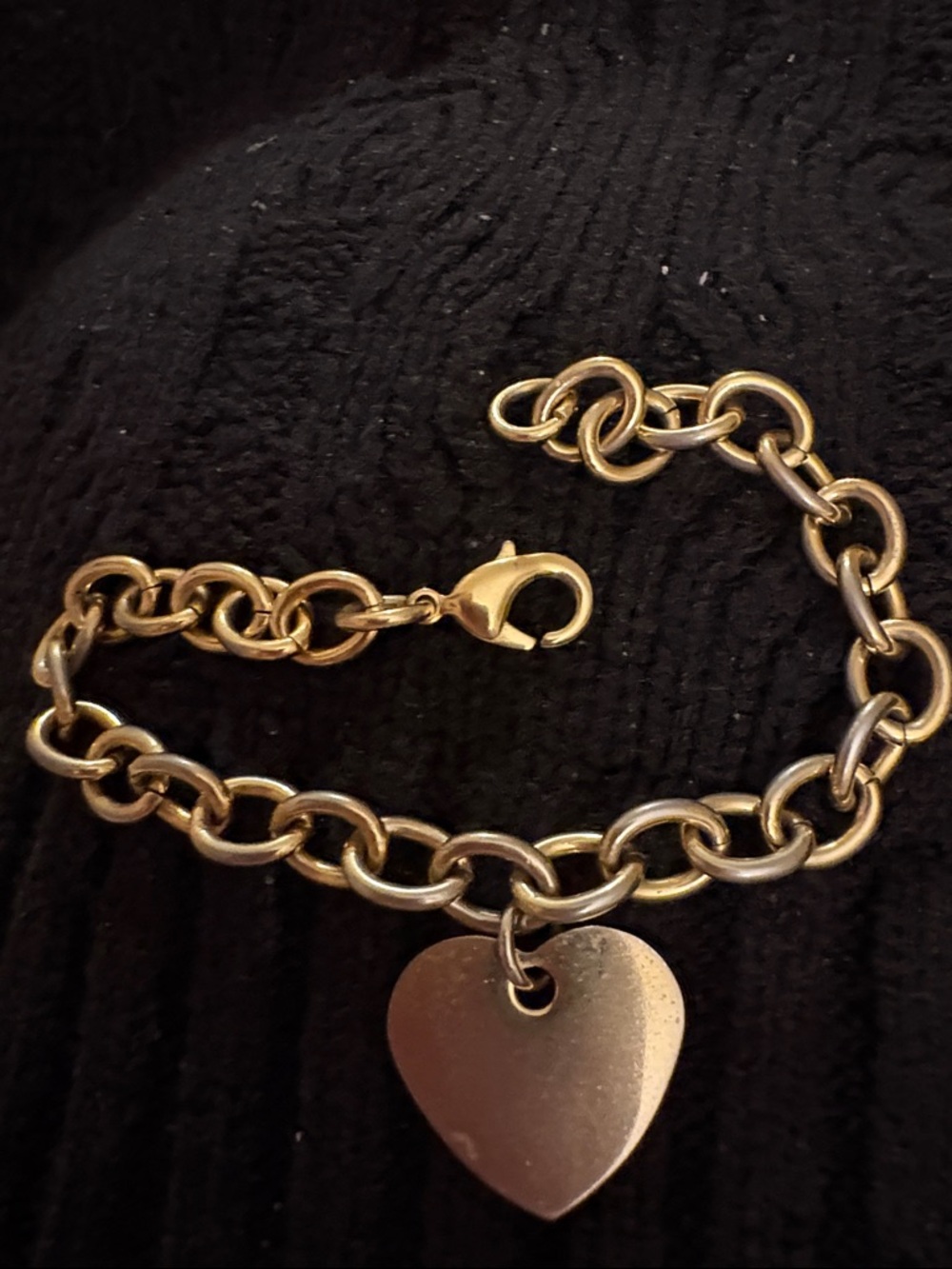 Gold Heart Charm Link Bracelet - Women Jewelry